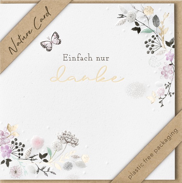 Danke - Nature Card - Plastikfrei (Quadratisch)