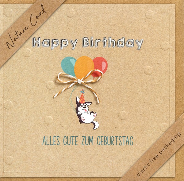 Geburtstag - Nature Card - Plastikfrei (Quadratisch)