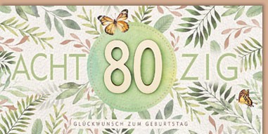 Zahlengeburtstag 80er - Great Nature - Plastikfrei - langformat