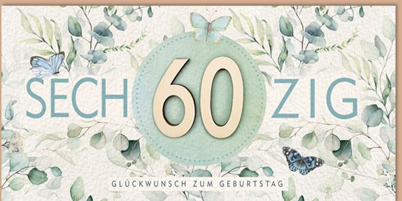 Zahlengeburtstag 60er - Great Nature - Plastikfrei - langformat