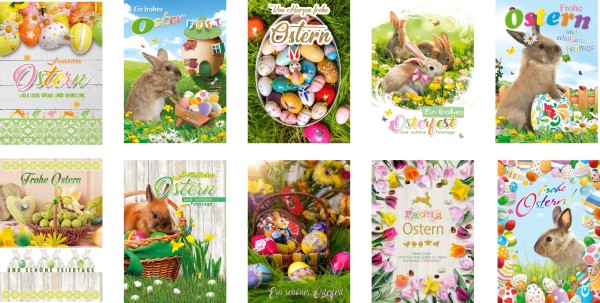 Ostern - Sortiment Postkarten 5er