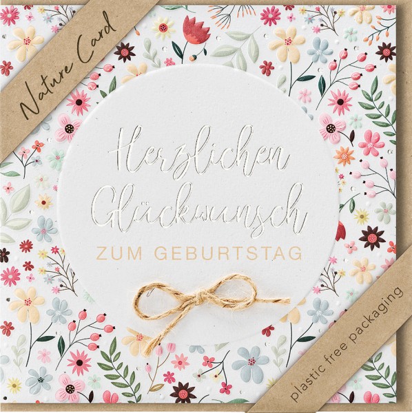 Geburtstag - Nature Card - Plastikfrei (Quadratisch)