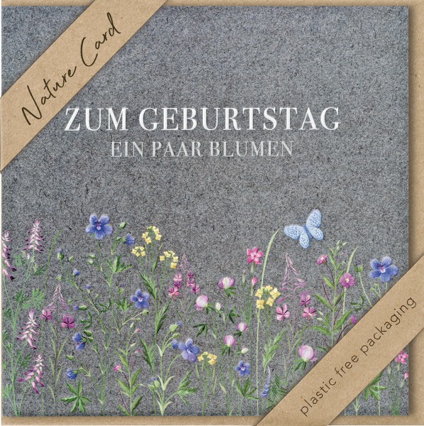 Geburtstag - Nature Card - Plastikfrei (Quadratisch)